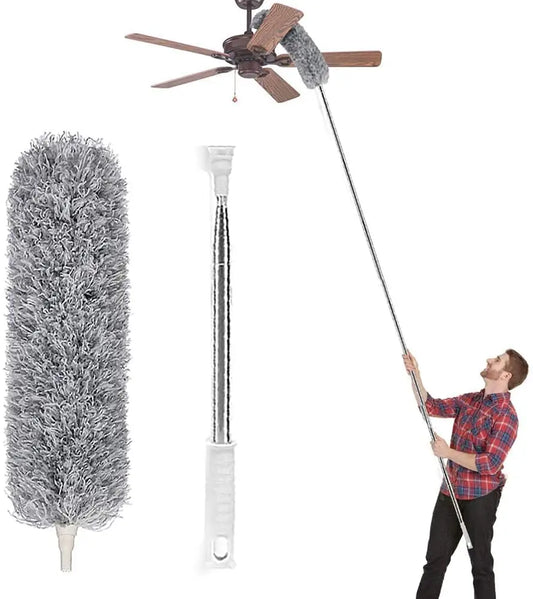 100-Inch Extendable Microfiber Feather Duster – Clean High Places Easily!