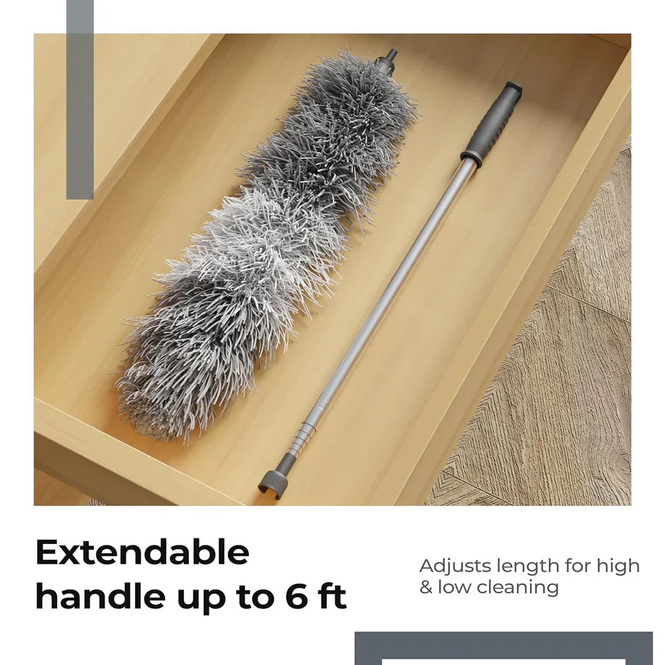 100-Inch Extendable Microfiber Feather Duster – Clean High Places Easily!