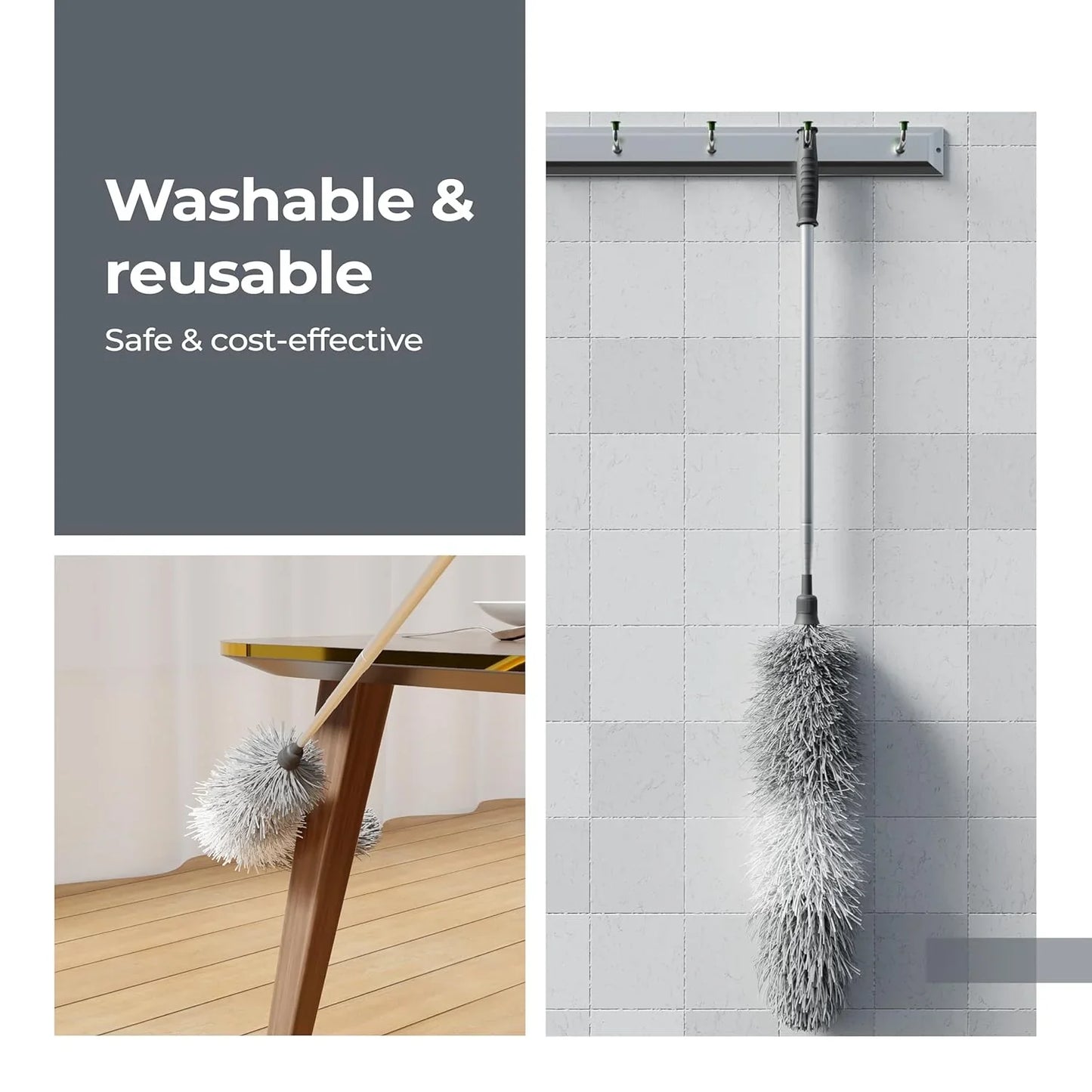 100-Inch Extendable Microfiber Feather Duster – Clean High Places Easily!