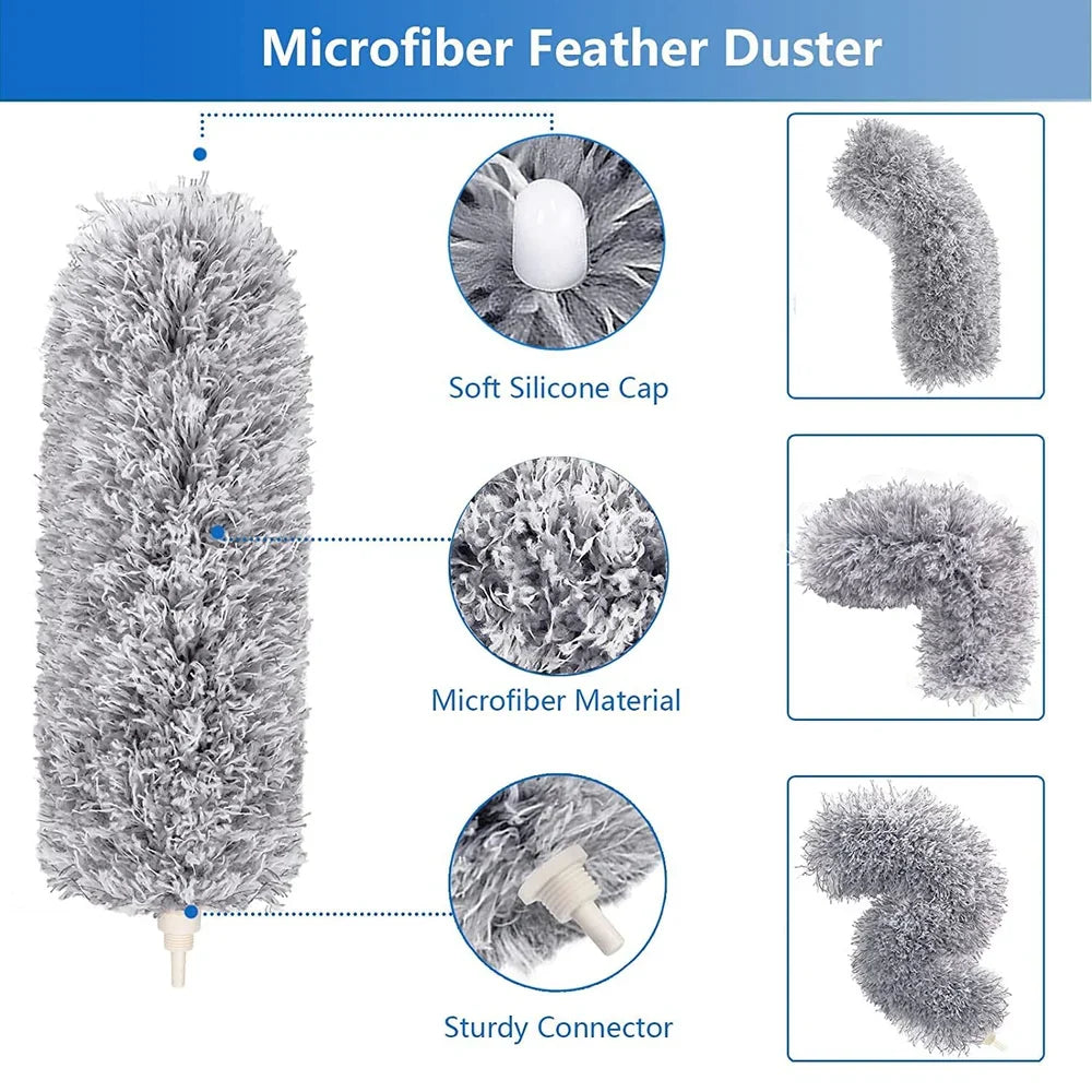 100-Inch Extendable Microfiber Feather Duster – Clean High Places Easily!